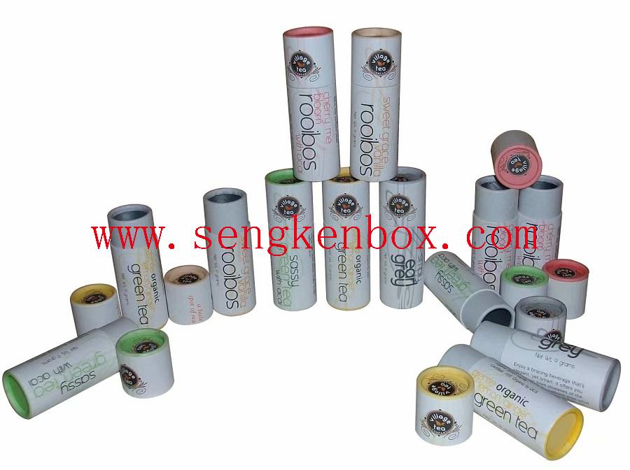 Mini Rolled Edge Tea Paper Canister Packaging Cylinder Cans Box