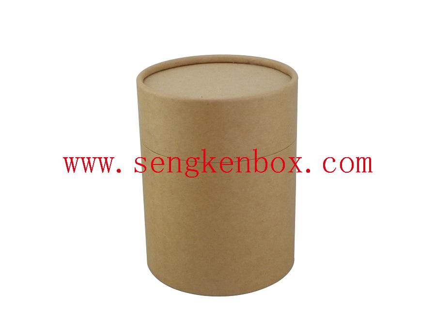 Brown Kraft Paper Cans with Yellow Neck for Gift Packaging