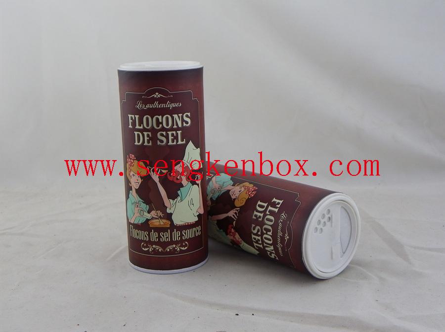 Paper Cans with Plastic Sifter Lid for Salt Packaging