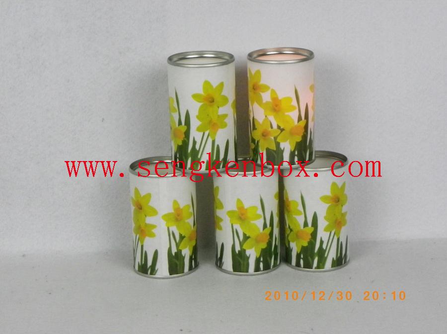 Candle Light Lantern Packaging Paper Cans with Tinplate Lid