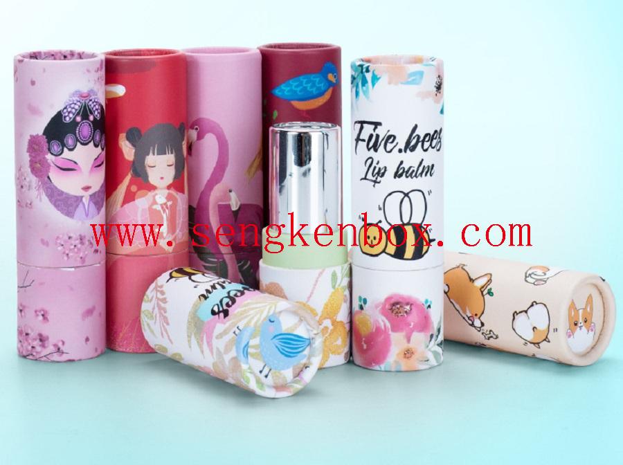 Paper Cosmetics Lip Balm Cardboard Tube Round Lipstick Packaging Container
