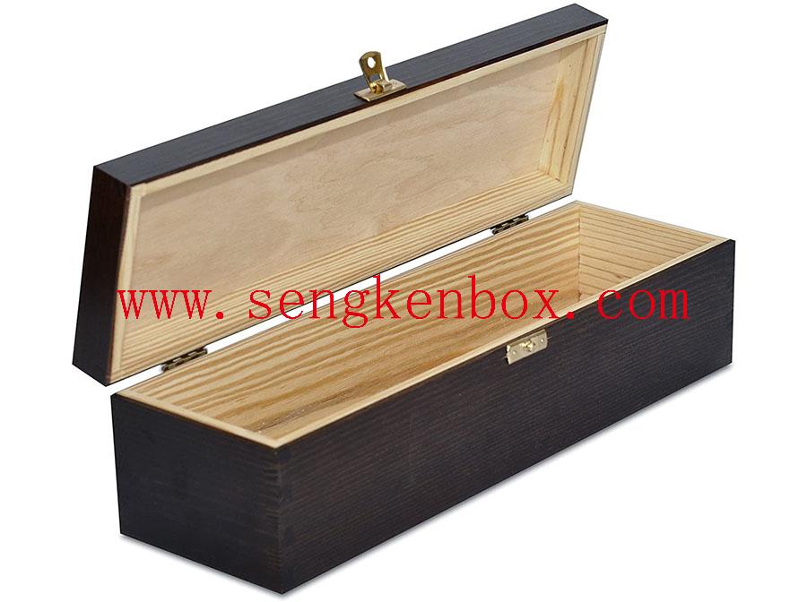 Solid Brown Wine Packaging Wooden Box