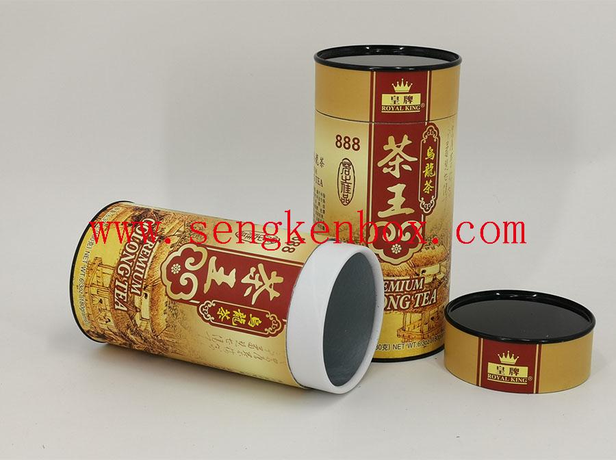 Paper Tea Cans With Black Metal Lid