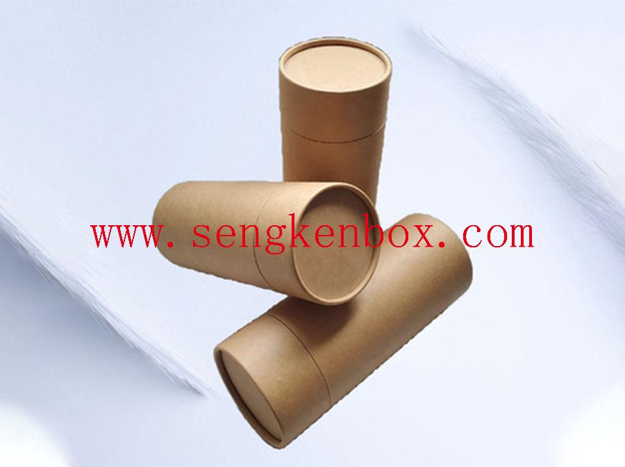 Embalagem de tubo de papel com borda enrolada