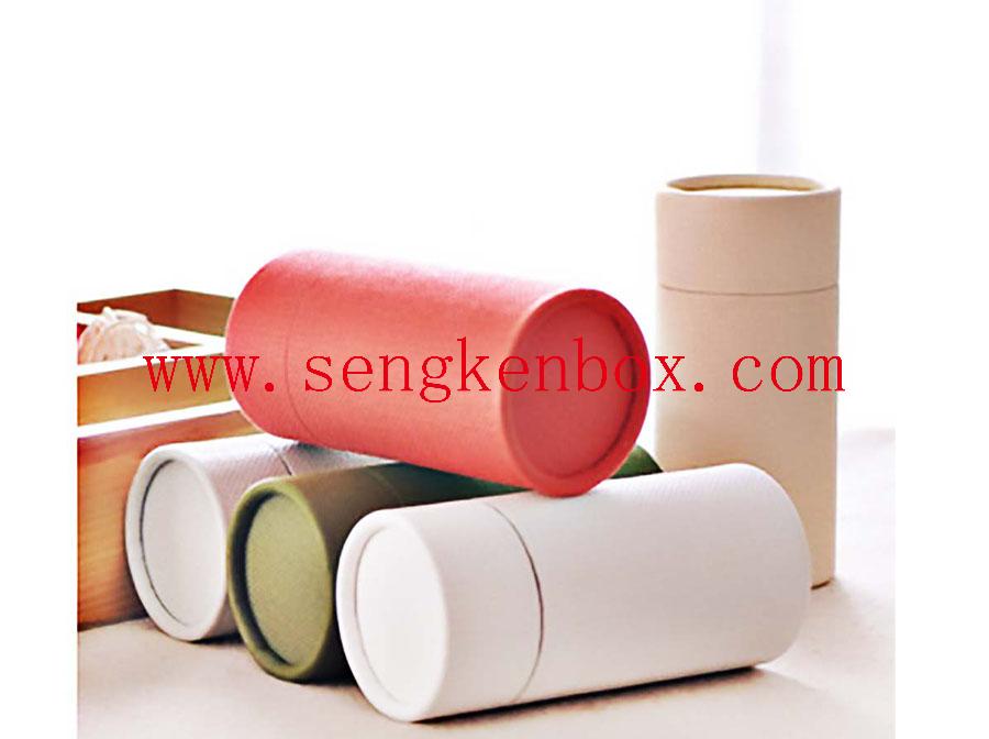 Caixa de tubo de papel com borda enrolada