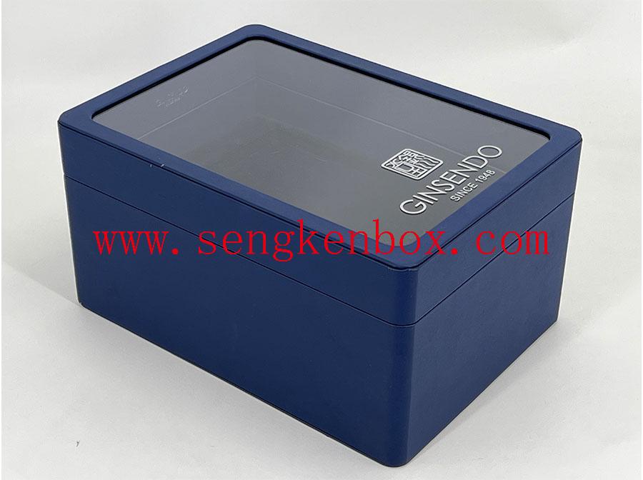 Caixa de Couro Embalagem Azul Escuro