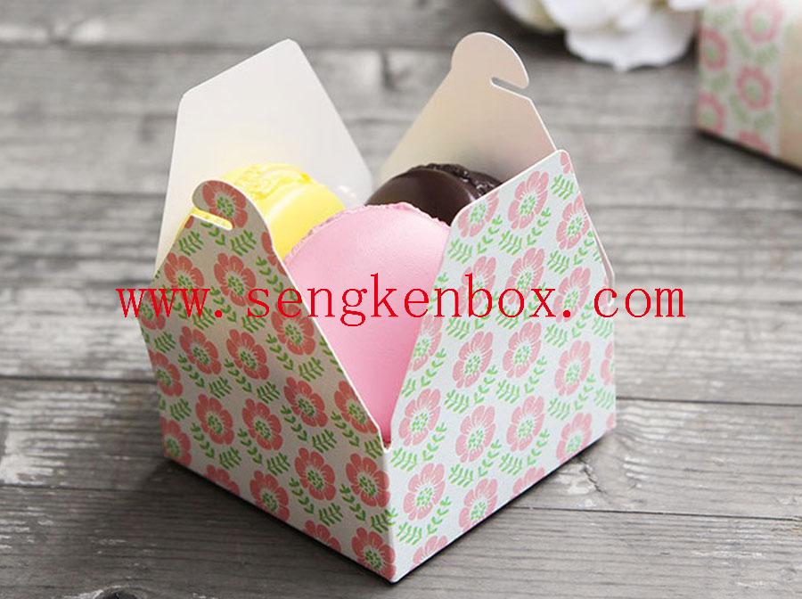 Caixa de presente dobrável de papel de sobremesa macaron
