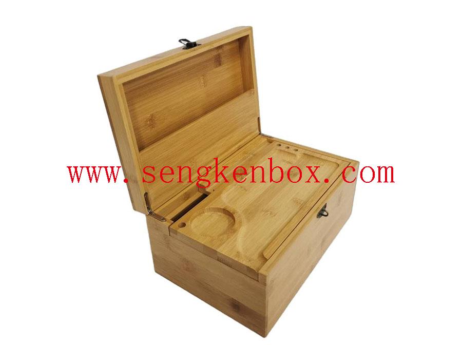 Embalagem caixa de madeira com bandeja de rolamento