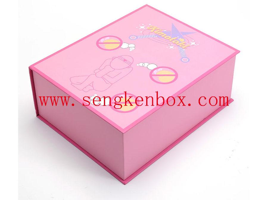 Caixa de presente de papel dobrável rosa