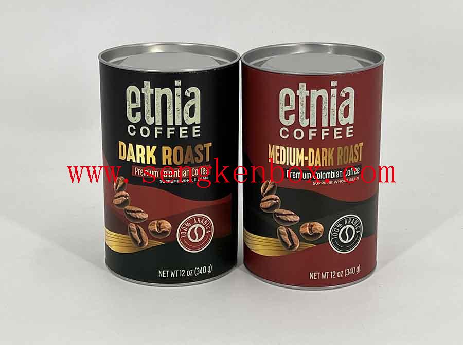 Tubo de papelão para embalagem de café Etnia