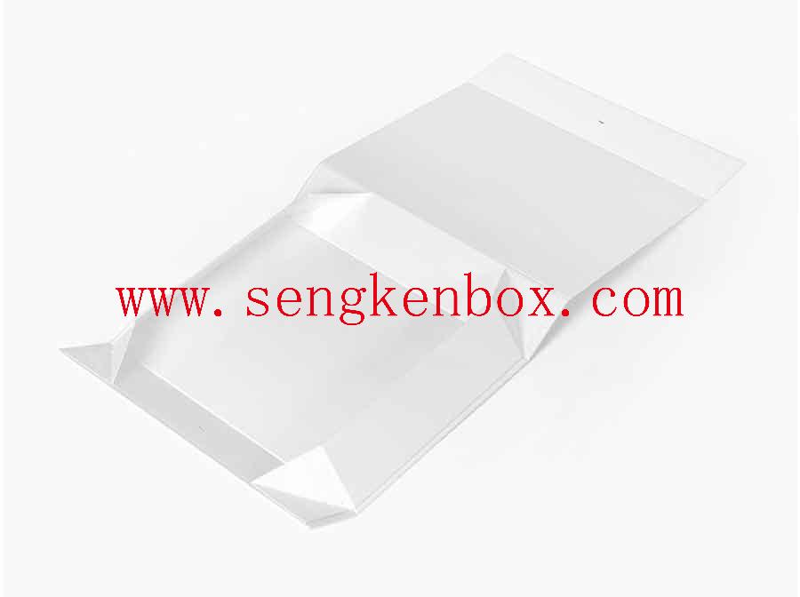 Caixa de presente de papel magnético dobrável branca