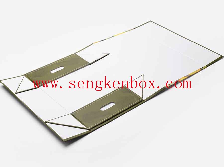 Caixa de presente dobrável de papel verde