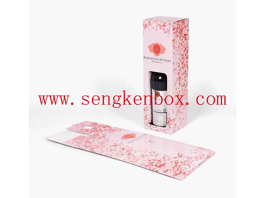 Caixa de presente de papel rosa luxuosa