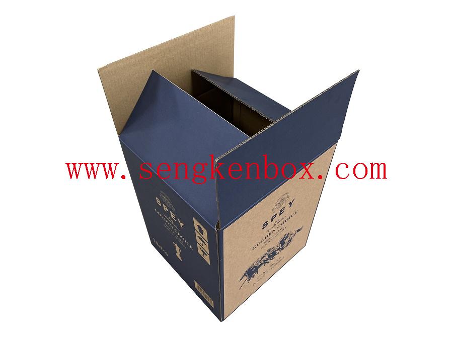 Embalagem de transporte de vinho marrom caixa de papelão ondulado