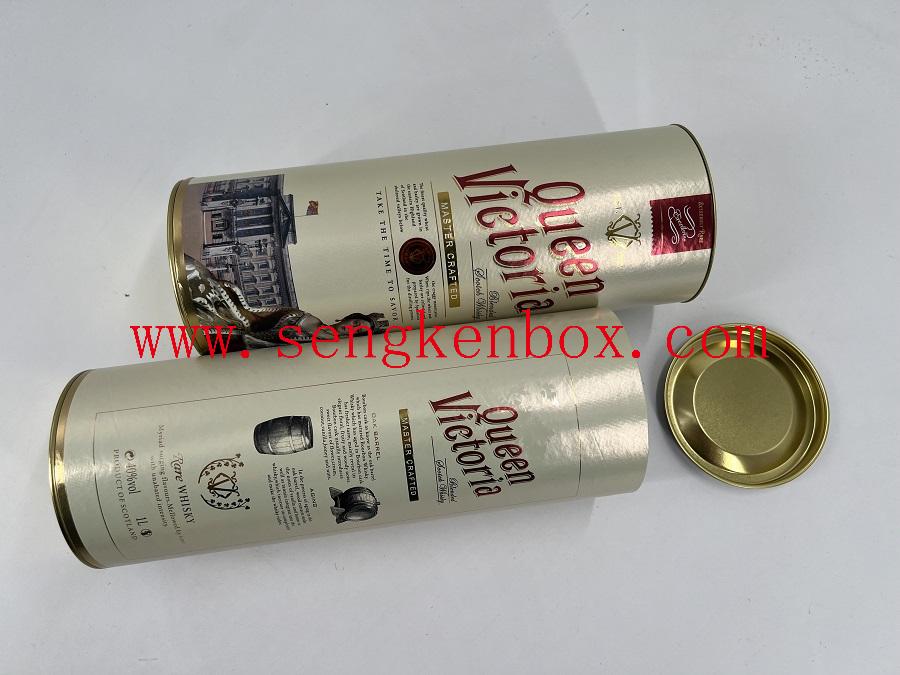 caixa de presente de vinho de tubo redondo