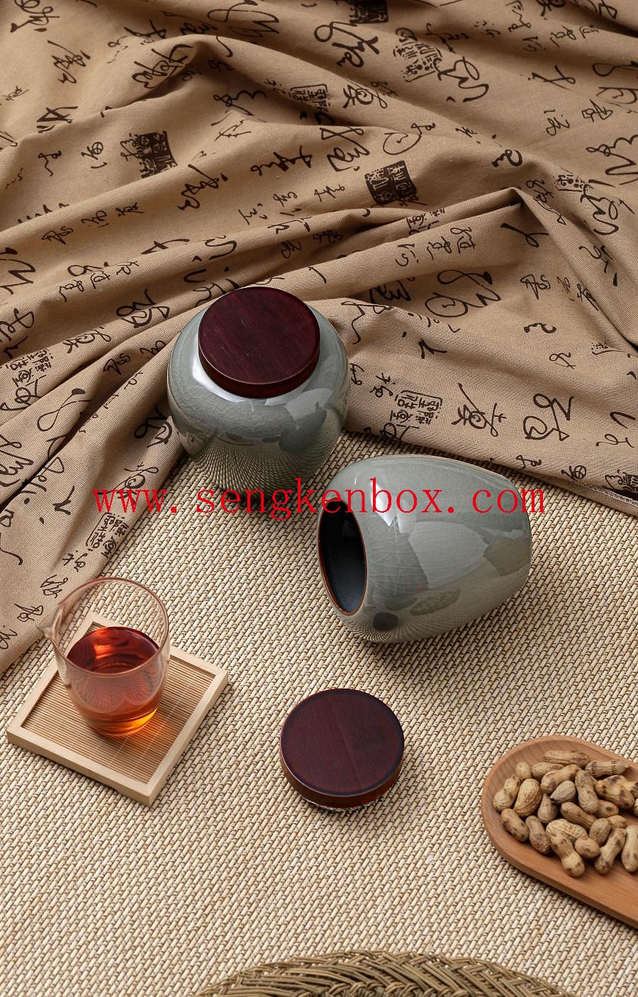 caixa de chá de madeira