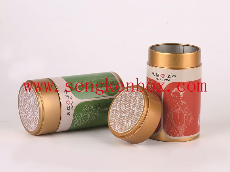 Embalagem de café em latas redondas de caixa de metal