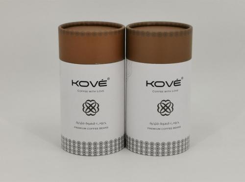 OEM e ODM Food Grade Brown Double Lids Paper Tube Coffee Packaging para venda