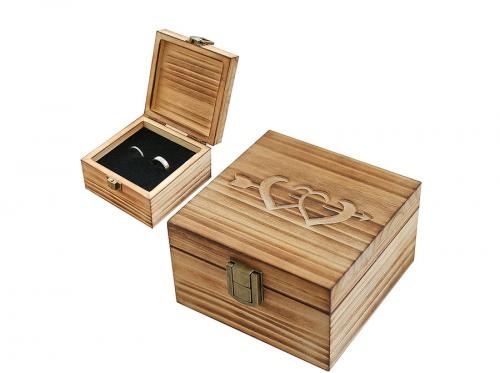 Ring Packaging Wooden Box With Metal Buckle