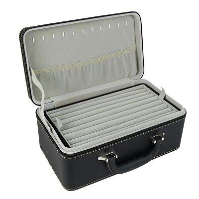 OEM e ODM Luxury PU Leather Velvet Jewelry Box Necklace Ring Gift Packaging para venda