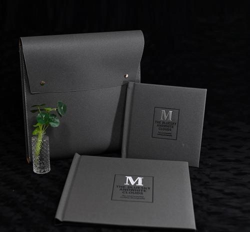 OEM e ODM Luxury wedding photo album with storage leather bag para venda