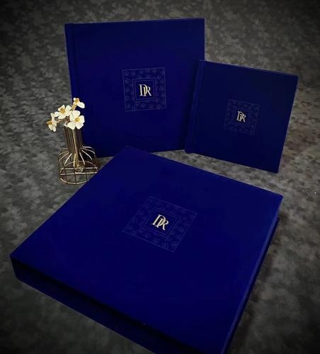 OEM e ODM Exquisite premium flocking wedding album with display storage box para venda