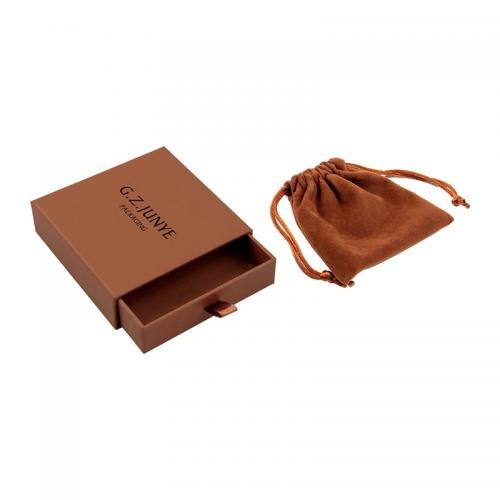 OEM e ODM Custom brown luxury drawer jewelry packaging box with logo para venda