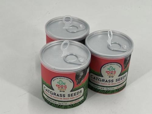 OEM e ODM Pet Food Paper Can Plastic Cover with Pull Ring and Easy Open Metal Lid with Custom Design Printing para venda
